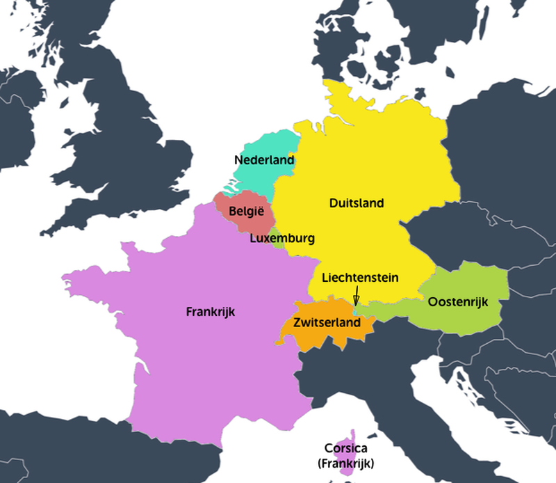 Geometrie gesmolten Helemaal droog Slimleren - West-Europa landen - basis